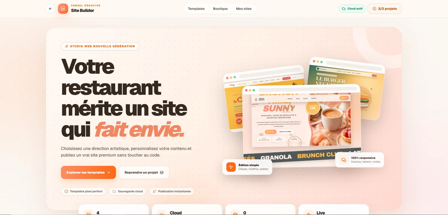 Marketplace de templates Tabzel